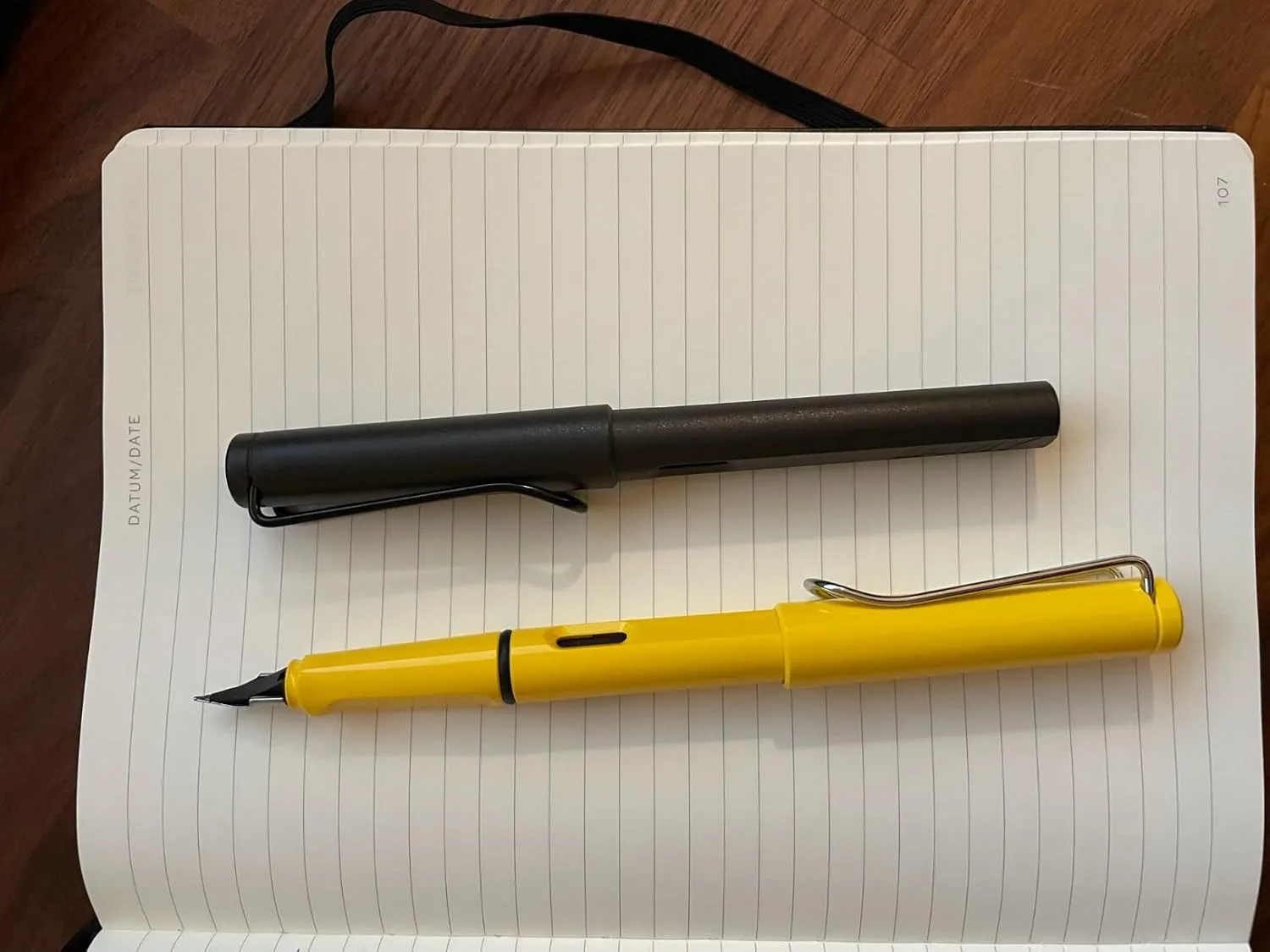 Customer photo of fountain pen writing sample on white paper showing ink flow